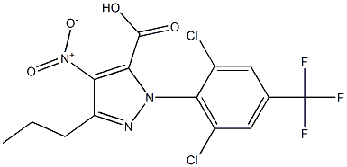 1-[2,6-DICHLORO-4-(TRIFLUOROMETHYL)PHENYL]-4-NITRO3-PROPYL--1H-PYRAZOLE-5-CARBOXYLICACID 구조식 이미지