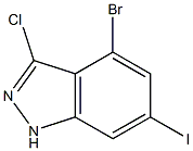 4-BROMO-6-IODO-3-CHLOROINDAZOLE 구조식 이미지