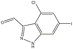 4-CHLORO-6-IODOINDAZOLE-3-CARBOXYALDEHYDE Structure