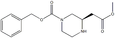 (R)-benzyl 3-(2-methoxy-2-oxoethyl)piperazine-1-carboxylate 구조식 이미지