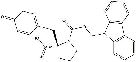 (2S,4R)-N-alpha-(9-Fluorenylmethyloxycarbonyl)-4-oxybenzyl-L-proline 구조식 이미지