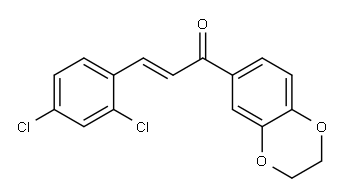 (E)-3-(2,4-dichlorophenyl)-1-(2,3-dihydrobenzo[b][1,4]dioxin-6-yl)prop-2-en-1-one Structure