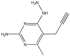 2-amino-4-hydrazino -6-methyl-5-propargylpyrimidine Structure