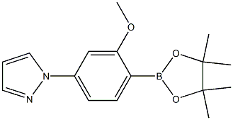 1-[3-METHOXY-4-(4,4,5,5-TETRAMETHYL-1,3,2-DIOXABOROLAN-2-YL)PHENYL]-1H-PYRAZOLE 구조식 이미지