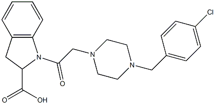 1-{2-[4-(4-CHLORO-BENZYL)-PIPERAZIN-1-YL]-ACETYL}-2,3-DIHYDRO-1H-INDOLE-2-CARBOXYLIC ACID Structure