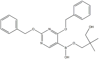 2,4-Bis(benzyloxy)pyrimidine-5-boronic acid neopentyl glycol ester Structure