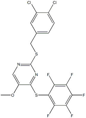 2-[(3,4-dichlorobenzyl)sulfanyl]-5-methoxy-4-[(2,3,4,5,6-pentafluorophenyl)sulfanyl]pyrimidine Structure