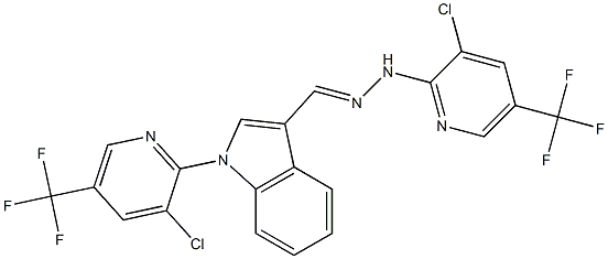 1-[3-chloro-5-(trifluoromethyl)-2-pyridinyl]-1H-indole-3-carbaldehyde N-[3-chloro-5-(trifluoromethyl)-2-pyridinyl]hydrazone Structure