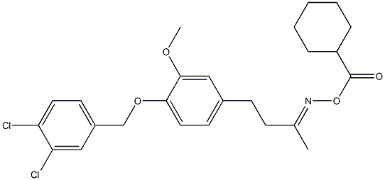 4-(3-{[(cyclohexylcarbonyl)oxy]imino}butyl)-1-[(3,4-dichlorobenzyl)oxy]-2-methoxybenzene 구조식 이미지