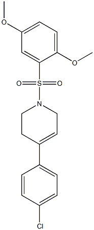 4-(4-chlorophenyl)-1-[(2,5-dimethoxyphenyl)sulfonyl]-1,2,3,6-tetrahydropyridine 구조식 이미지
