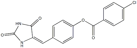 4-[(2,5-dioxotetrahydro-1H-imidazol-4-yliden)methyl]phenyl 4-chlorobenzoate 구조식 이미지