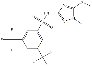 N1-[1-methyl-5-(methylthio)-1H-1,2,4-triazol-3-yl]-3,5-di(trifluoromethyl)benzene-1-sulfonamide 구조식 이미지