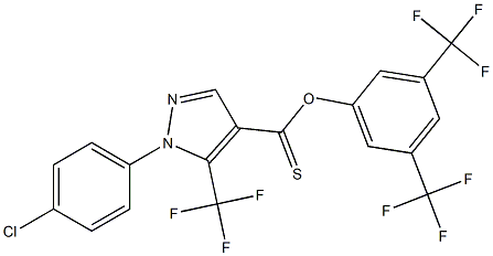 3,5-di(trifluoromethyl)phenyl 1-(4-chlorophenyl)-5-(trifluoromethyl)-1H-pyrazole-4-carbothioate 구조식 이미지