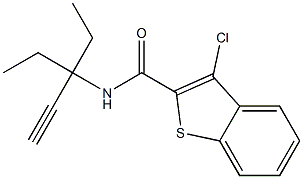 N2-(1,1-diethylprop-2-ynyl)-3-chlorobenzo[b]thiophene-2-carboxamide Structure