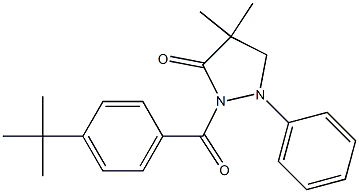 2-[4-(tert-butyl)benzoyl]-4,4-dimethyl-1-phenyltetrahydro-3H-pyrazol-3-one 구조식 이미지