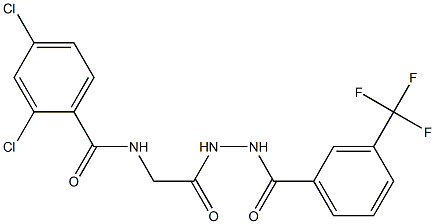 2,4-dichloro-N-(2-oxo-2-{2-[3-(trifluoromethyl)benzoyl]hydrazino}ethyl)benzenecarboxamide Structure