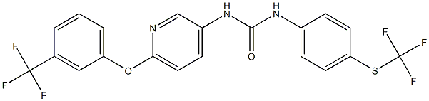 N-{6-[3-(trifluoromethyl)phenoxy]-3-pyridyl}-N'-{4-[(trifluoromethyl)thio]phenyl}urea Structure