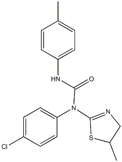 N-(4-chlorophenyl)-N-(5-methyl-4,5-dihydro-1,3-thiazol-2-yl)-N'-(4-methylphenyl)urea Structure