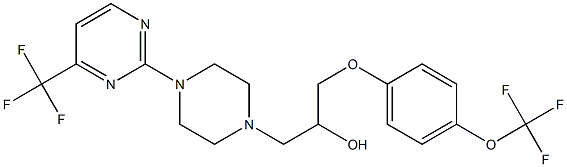 1-[4-(trifluoromethoxy)phenoxy]-3-{4-[4-(trifluoromethyl)pyrimidin-2-yl]piperazino}propan-2-ol 구조식 이미지