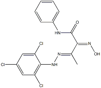 N1-phenyl-2-hydroxyimino-3-[2-(2,4,6-trichlorophenyl)hydrazono]butanamide Structure