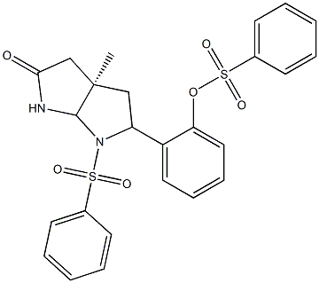 2-[(3aR)-3a-methyl-5-oxo-1-(phenylsulfonyl)octahydropyrrolo[2,3-b]pyrrol-2-yl]phenyl benzenesulfonate 구조식 이미지