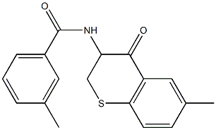 3-methyl-N-(6-methyl-4-oxo-3,4-dihydro-2H-thiochromen-3-yl)benzenecarboxamide Structure