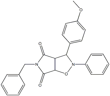 5-benzyl-3-(4-methoxyphenyl)-2-phenylperhydropyrrolo[3,4-d]isoxazole-4,6-dione Structure