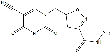 5-{[5-cyano-3-methyl-2,4-dioxo-3,4-dihydro-1(2H)-pyrimidinyl]methyl}-4,5-dihydro-3-isoxazolecarbohydrazide Structure