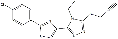 3-[2-(4-chlorophenyl)-1,3-thiazol-4-yl]-4-ethyl-5-(2-propynylsulfanyl)-4H-1,2,4-triazole 구조식 이미지