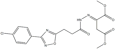 dimethyl 2-(2-{3-[3-(4-chlorophenyl)-1,2,4-oxadiazol-5-yl]propanoyl}hydrazono)succinate Structure