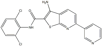 3-amino-N-(2,6-dichlorophenyl)-6-(3-pyridinyl)thieno[2,3-b]pyridine-2-carboxamide Structure