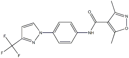 N4-{4-[3-(trifluoromethyl)-1H-pyrazol-1-yl]phenyl}-3,5-dimethylisoxazole-4-carboxamide 구조식 이미지