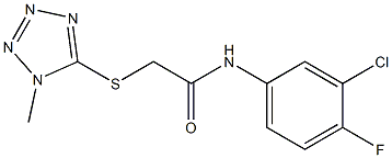 N-(3-chloro-4-fluorophenyl)-2-[(1-methyl-1H-1,2,3,4-tetraazol-5-yl)sulfanyl]acetamide Structure