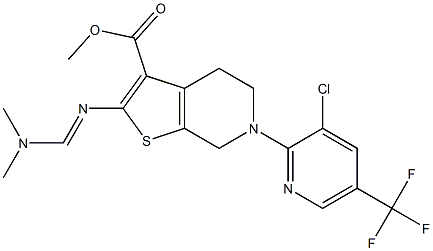 methyl 6-[3-chloro-5-(trifluoromethyl)-2-pyridinyl]-2-{[(dimethylamino)methylene]amino}-4,5,6,7-tetrahydrothieno[2,3-c]pyridine-3-carboxylate Structure