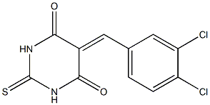 5-(3,4-dichlorobenzylidene)-2-thioxohexahydropyrimidine-4,6-dione Structure