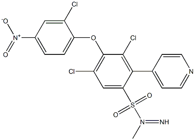 N1-imino(4-pyridyl)methyl-3,5-dichloro-4-(2-chloro-4-nitrophenoxy)benzene-1-sulfonamide Structure