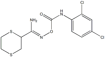 N'-{[(2,4-dichloroanilino)carbonyl]oxy}-1,4-dithiane-2-carboximidamide 구조식 이미지