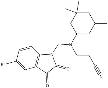 3-[[(5-bromo-2,3-dioxo-2,3-dihydro-1H-indol-1-yl)methyl](3,3,5-trimethylcyclohexyl)amino]propanenitrile 구조식 이미지