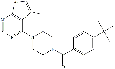 [4-(tert-butyl)phenyl][4-(5-methylthieno[2,3-d]pyrimidin-4-yl)piperazino]methanone 구조식 이미지