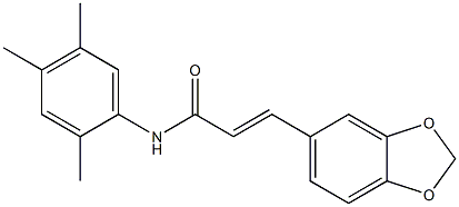 N1-(2,4,5-trimethylphenyl)-3-(1,3-benzodioxol-5-yl)acrylamide Structure