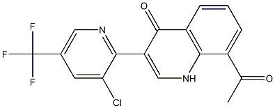 8-acetyl-3-[3-chloro-5-(trifluoromethyl)-2-pyridinyl]-4(1H)-quinolinone 구조식 이미지