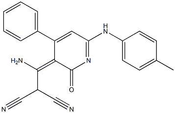 2-{amino[2-oxo-4-phenyl-6-(4-toluidino)-2,3-dihydropyridin-3-yliden]methyl} malononitrile 구조식 이미지