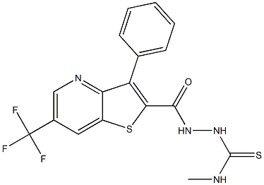 N-methyl-2-{[3-phenyl-6-(trifluoromethyl)thieno[3,2-b]pyridin-2-yl]carbonyl}-1-hydrazinecarbothioamide Structure