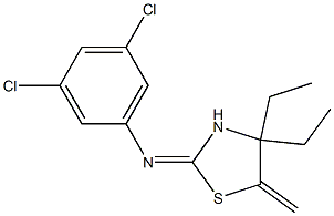 N1-(4,4-diethyl-5-methylidene-1,3-thiazolan-2-yliden)-3,5-dichloroaniline 구조식 이미지