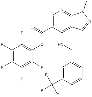 2,3,4,5,6-pentafluorophenyl 1-methyl-4-{[3-(trifluoromethyl)benzyl]amino}-1H-pyrazolo[3,4-b]pyridine-5-carboxylate Structure