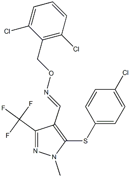 5-[(4-chlorophenyl)sulfanyl]-1-methyl-3-(trifluoromethyl)-1H-pyrazole-4-carbaldehyde O-(2,6-dichlorobenzyl)oxime Structure