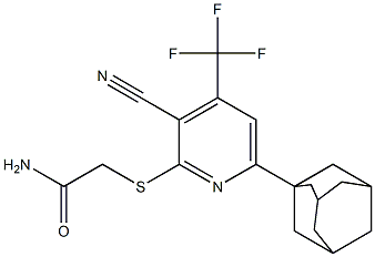 2-{[6-(1-adamantyl)-3-cyano-4-(trifluoromethyl)-2-pyridinyl]sulfanyl}acetamide 구조식 이미지