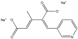 disodium 3-methyl-4-(pyridin-3-ylmethylene)pent-2-enedioate Structure