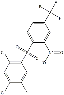 1,5-dichloro-2-methyl-4-{[2-nitro-4-(trifluoromethyl)phenyl]sulfonyl}benzene Structure