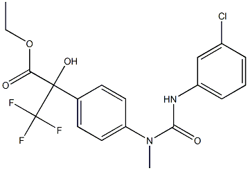 ethyl 2-{4-[[(3-chloroanilino)carbonyl](methyl)amino]phenyl}-3,3,3-trifluoro-2-hydroxypropanoate 구조식 이미지